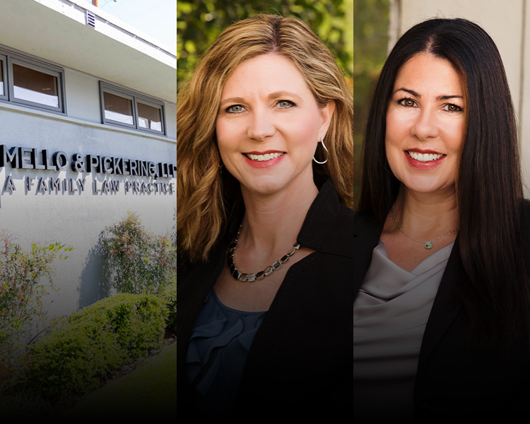 Portraits of Jennifer A. Mello and Traci J. Pickering beside their firm's signboard, Mello & Pickering, LLP